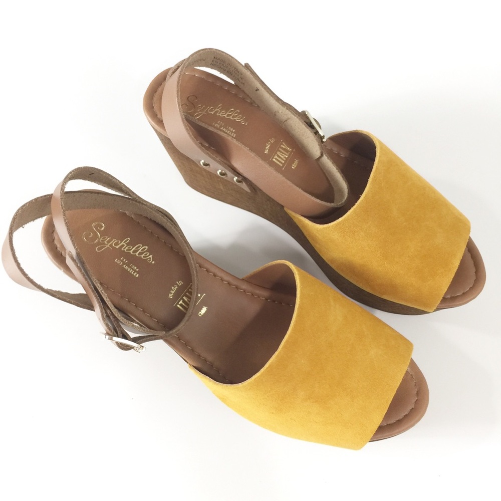 Seychelles forward wedge mustard sandals Sz 7 - Picture 4 of 7